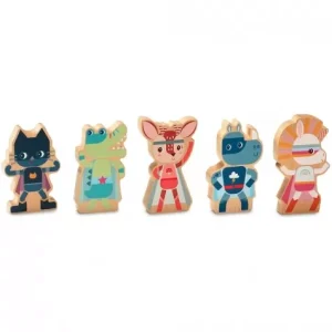SUPER EROI – SET DI 5 PERSONAGGI IN LEGNO   LILLIPUTIENS