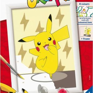 Ravensburger – CreArt Serie E: Pokémon, Pikachu, Kit per Dipingere con i Numeri,