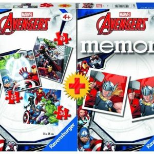 Ravensburger – Avengers – Memory 48 Carte + 3 Puzzle da 25/36/49 pezzi
