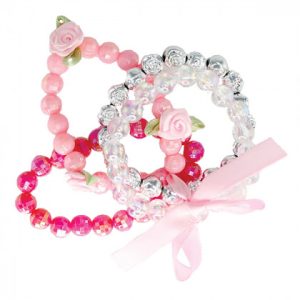 SET BRACCIALI ROSA CON ROSA