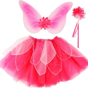 SET GONNA, ALI E BACCHETTA FUCSIA 4-6 ANNI