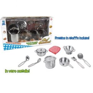 TOYS GARDEN CHEF GOURMET SET PENTOLE IN METALLO