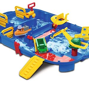 AquaPlay LockBox – Trenino d’Acqua Come Valigetta per Il Trasporto con 27 Pezzi, Set da Gioco con 1 Macchina per Anfibi Hippo Wilma, per Bambini dai 3 Anni in su, Colore Blu, 8700001516