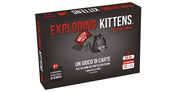 Asmodee – Exploding Kittens VM18 – Gioco di Carte, Party Game, Vietato ai Minori di Anni 18, 2-5 Giocatori, Edizione in Italiano - immagine 2