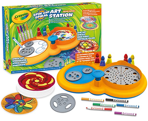 CRAYOLA- Super Set Gira e Crea Deluxe, per Creare Mandala e Vortici di Colore con Pennarelli e Inchiostri Colorati - immagine 2