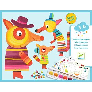 Djeco DJ09897 La famiglia Fox – 3 personaggi giganti da dipingere e assemblare