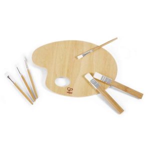 Kit di PENNELLI e TAVOLOZZA artistica in bambù – Hape