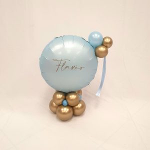 CENTROTAVOLA PERSONALIZZATO CON PALLINE E NASTRO