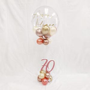 BUBBLE VOLANTE RIPIENA PERSONALIZZATA + NUMERO POLISTIROLO