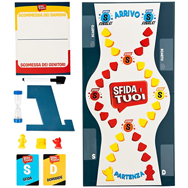 Editrice Giochi, Sfida I Tuoi, la scommesa finale, il classico gioco da tavolo a quiz per famiglie, una sfida bambini contro genitori, dagli 8 anni in su - immagine 4