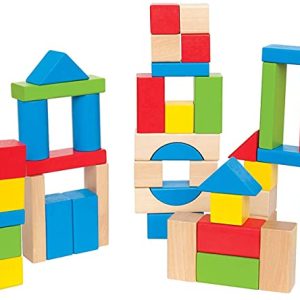 Hape Blocchi d’Acero, Set di Gioco Educativo con Mattoncini in Legno Impilabili