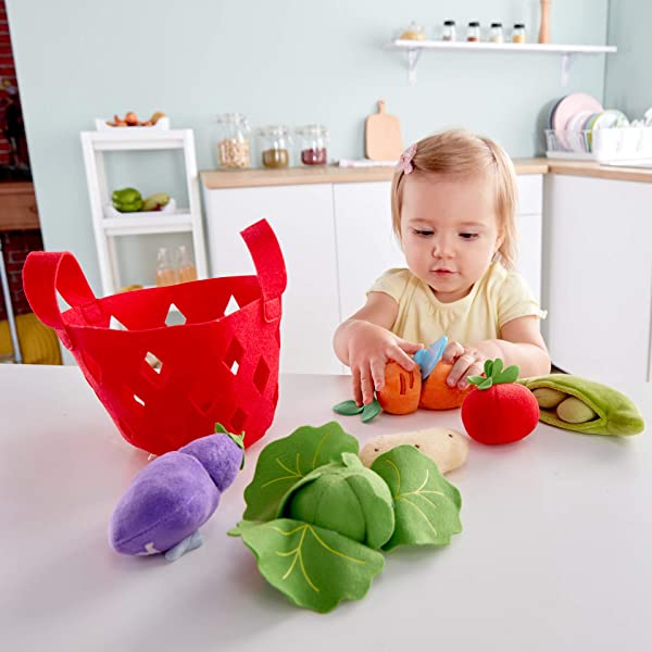 Hape- Cesto di Verdure per Bambini Utensili da Cucina, E3167 - immagine 5