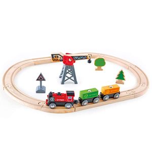 Hape pista del treno oval con gru