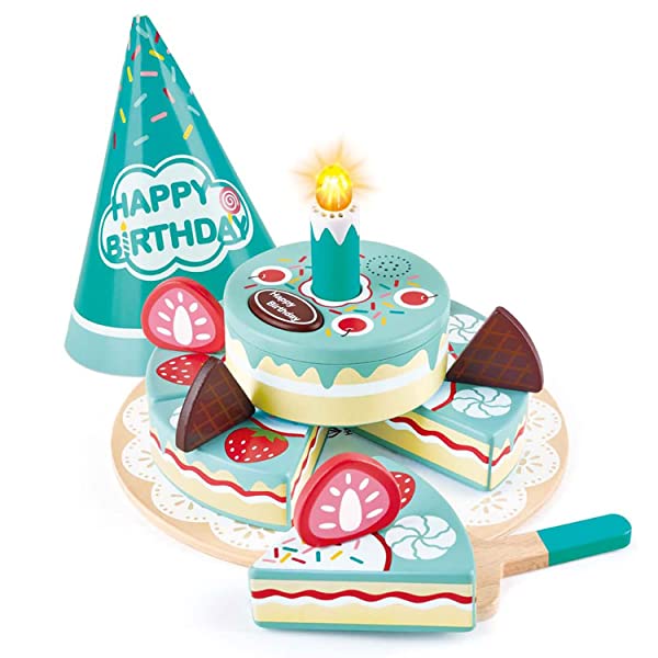 Hape Torta interattiva di compleanno da tagliare, torta suona una canzone di compleanno - immagine 2