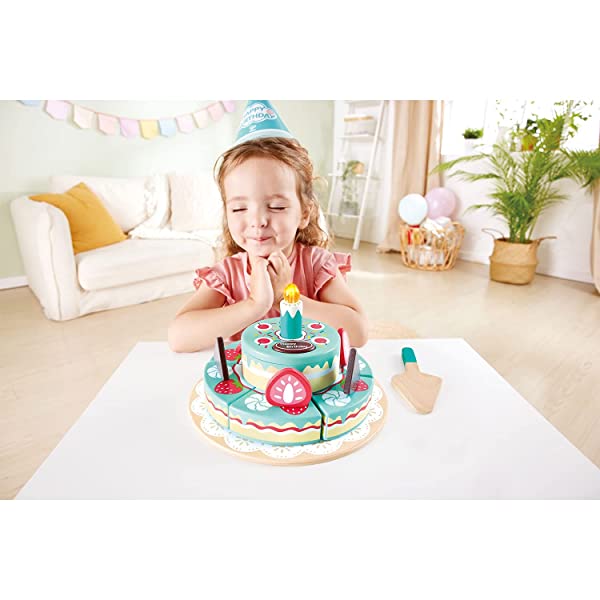 Hape Torta interattiva di compleanno da tagliare, torta suona una canzone di compleanno - immagine 6