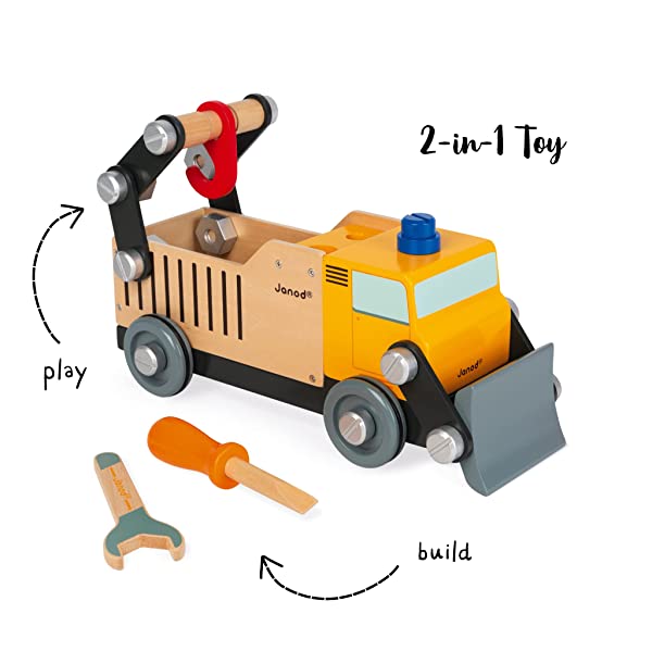 Janod – Brico’Kids en bois – Set di costruzione di camion in legno - immagine 4