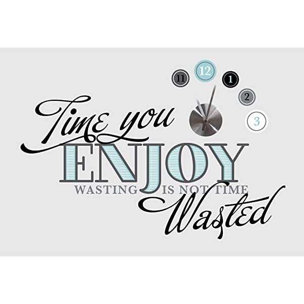 RoomMates Time to Enjoy Quote Clock - immagine 3