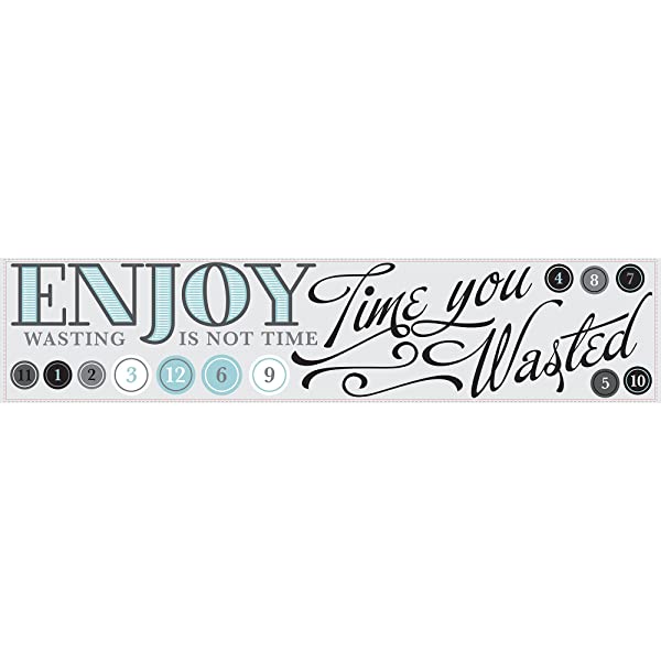 RoomMates Time to Enjoy Quote Clock - immagine 5