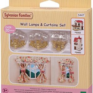 SYLVANIAN FAMILIES- Set lampade da Parete e Tende Accessori casa delle Bambole, 5447