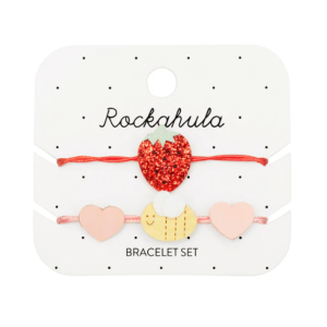 SET 2 BRACCIALETTI FRAGOLA + CUORI APE