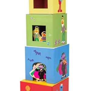 Small Foot- Sesame Street Torre da accatastare, certificata FSC al 100%, per Bambini a Partire da Un Anno Giocattoli, Multicolore, 10982