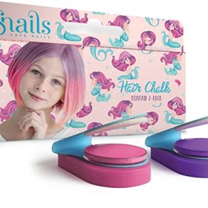 Snails 510768 – Gessetti per capelli per bambini dai 3 anni in su, lavabile, set da 2, sirena, viola, rosa