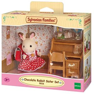 Sylvanian Families- Sorella Coniglio Cioccolato e scrivania Accessori, Multicolore, 5016