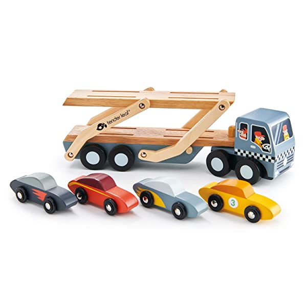 Tender Leaf Toys Car Transporter – Regalo per bambini per incoraggiare lo sviluppo sociale e le competenze linguistiche - immagine 4