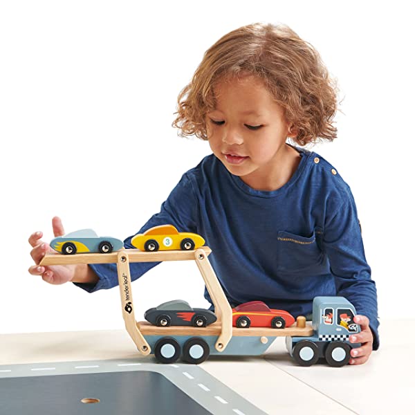 Tender Leaf Toys Car Transporter – Regalo per bambini per incoraggiare lo sviluppo sociale e le competenze linguistiche - immagine 7