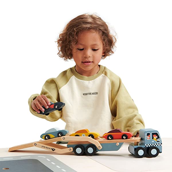 Tender Leaf Toys Car Transporter – Regalo per bambini per incoraggiare lo sviluppo sociale e le competenze linguistiche - immagine 8