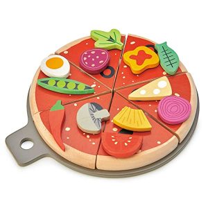 Tender Leaf Toys Pizza Party – Giocare cibo per bambini fingere giocare e gioco di ruolo e pratica frazioni e contare durante l’apprendimento attraverso il gioco