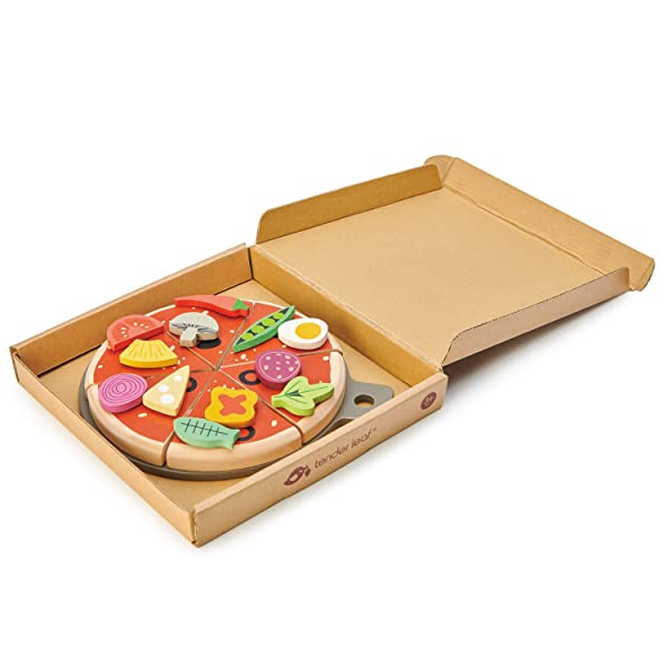 Tender Leaf Toys Pizza Party – Giocare cibo per bambini fingere giocare e gioco di ruolo e pratica frazioni e contare durante l’apprendimento attraverso il gioco - immagine 6