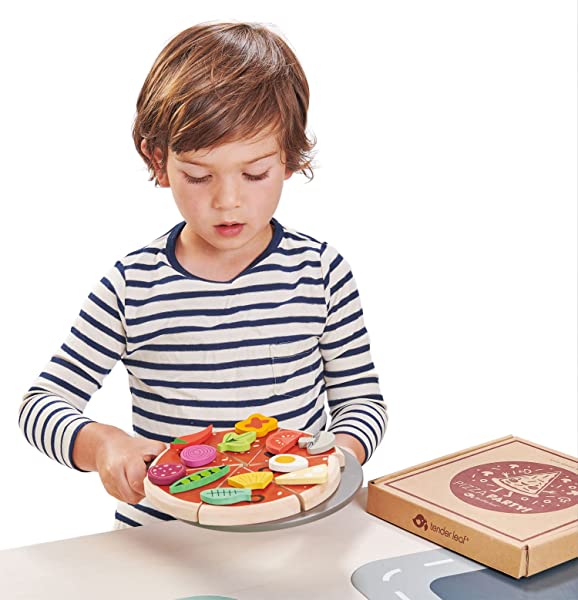 Tender Leaf Toys Pizza Party – Giocare cibo per bambini fingere giocare e gioco di ruolo e pratica frazioni e contare durante l’apprendimento attraverso il gioco - immagine 9