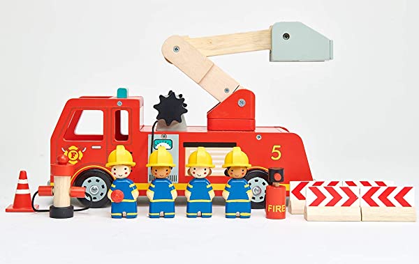 Tender Leaf Toys TL8367-CAMION dei Pompieri in Legno - immagine 4