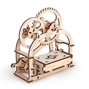 UGEARS Mechanical Box Scrigno Meccaniche, Kit di Costruzione in Legno 3D Senza Colla Puzzle 3D Legno Scatola Meccanica Ottima Idea Regalo Kit Fai da Te da