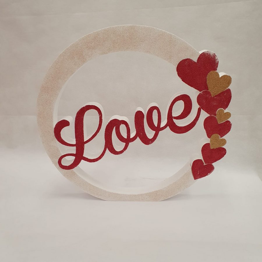 CERCHIO IN POLISTIROLO CON SCRITTA LOVE - immagine 2