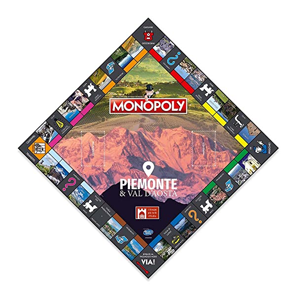Winning Moves – Monopoly, I borghi più belli d'Italia Piemonte e Val D'aosta, gioco da tavolo - immagine 4