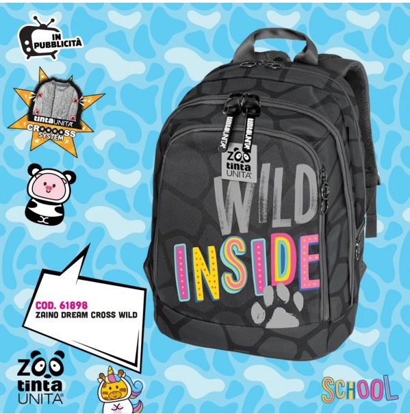 ZAINO DREAM CROSS TINTA UNITA ZOO WILD 2025