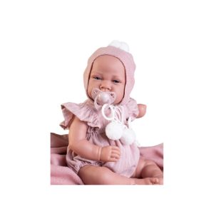 BAMBOLA 45 CM. CON TUTINA CAPPELLINO E COPERTINA ROSA