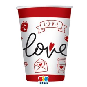 8 BICCHIERI DI CARTA LOVE