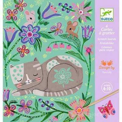 CARTE DA GRATTARE kit artistico INCONTRI creativo DJECO DJ09717 età 6+ - immagine 2