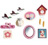 ACCESSORI PER CASE DELLE BAMBOLE IN LEGNO – DECORAZIONI MURALI, TENDER LEAF TOYS