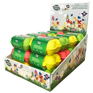 Scatola per uova con bombe di semi