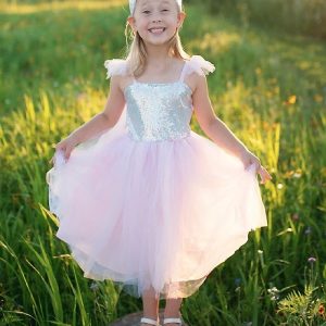 VESTITO PRINCIPESSA ROSA 5-6 ANNI