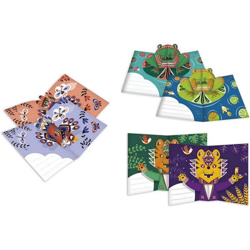 Atelier per bambini mini – 6 Biglietti Pop-Up Con Animali Fai-Da-Te - immagine 2