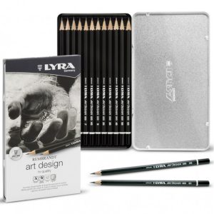 SET MATITE LYRA ART DESIGN 12PZ SCATOLA METALLO