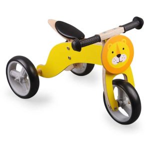 MINIBIKE 2 in 1 – Bicicletta triciclo 18M+ con struttura in legno – Leone