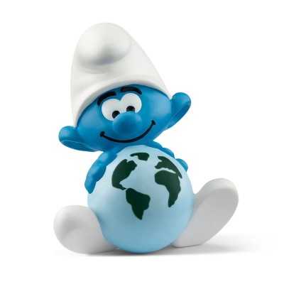 PUFFO CON PIANETA BLU originale THE SMURFS puffi SCHLEICH in resina 20844 età 3+ - immagine 2