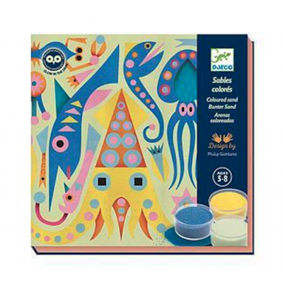 SABBIE COLORATE kit artistico LUCI MARINE set creativo DJECO sea lights DJ08679 età 5+ - immagine 2