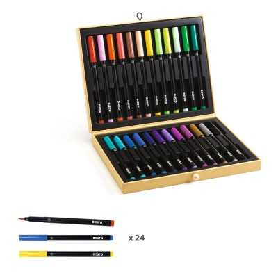 SCATOLA DEI COLORI con 24 pezzi VALIGETTA DA COLORARE set per disegnare DJECO pennarelli DJ08795 età 5+ - immagine 2